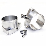 Billet aluminum oil drain / return flange for GT ball bearing series turbochargers (GT25R/GT28R/GT30R/GT35R). Designed to be used with 8mm thread x 1.25 pitch allen head bolts. Now redesigned to work with older T25 and T28 Non-Ball Bearing Turbos.