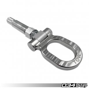 034 MOTORSPORT STAINLESS STEEL TOW HOOK - 105MM FOR AUDI MQB/B8/B8.5/B9 AND VOLKSWAGEN MQB