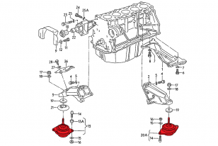 Verkline Motorlager fr 5-Zylinder - Rennsport fr Audi RS2 B4