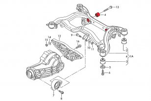 Verkline HA Differenzial Lagerung (Paar) fr Audi RS4 B7