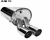 Rear silencer with double tailpipes 2 x  70 mm cut 20