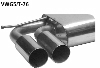 Rear silencer with double tailpipes 2 x  76 mm LH 