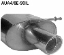 Rear silencer LH with single tailpipe 1 x  90 mm