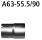 Adapter Komplettanlage oder Endschalldmpfer incl. Verbindungsrohr auf Serie auf  55.5 mm