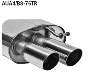Rear silencer with double tailpipes, cut 20 RH 2 x  76 mm
