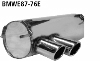 Rear silencer with double tailpipes 2 x  76 mm with inward curl, cut 20 without M-series rear valance