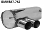 Rear silencer with double tailpipes SLASH 2 x  76 mm cut 20 without M-series rear valance