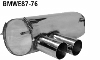 Rear silencer with double tailpipes 2 x  76 mm without M-series rear valance