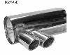 Rear silencer with double tailpipe 2 x  76 mm with inward curl, cut 20 