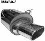 Rear silencer with single tailpipe Flat 135 x 75 mm