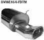 Rear silencer DTM with single tailpipe Flat 135 x 80 mm