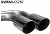 Rear silencer with double tailpipes 2 x  76 mm central exit