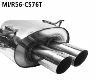 Rear silencer with double tailpipes 2 x  76 mm cut 20, central exit for Mini Cooper S