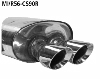 Rear silencer with 2 x heart tailpipes central exit for Mini Cooper S incl. John Cooper Works JCW