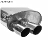 Rear silencer with double tailpipe cut 20 2 x  76 mm LH left side