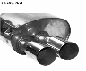 Rear silencer with double tailpipe Slash cut 20 2 x  76 mm LH left side