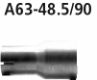 Adapter Endschalldmpfer plus Endrohrsatz auf Serie auf  48.5 mm