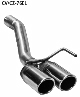 Rear tailpipe LH with double exit, cut 20, with inward curl 2 x  76 mm