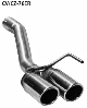 Rear tailpipe RH with double exit, cut 20, with inward curl 2 x  76 mm