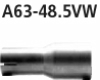 Adapter Komplettanlage auf Kat oder Endschalldmpfer auf Serienanlage auf  48.5 mm