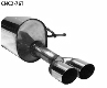 Rear silencer with double tailpipes 2x  76 mm, cut 20 RH exit 