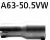 Adapter Komplettanlage auf Katalysator oder Endschalldmpfer auf Serienanlage auf  50.5 mm