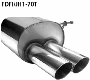 Rear silencer with double tailpipes 2 x  70 mm Ford Fiesta JH1+JD3