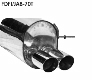 Rear silencer with double tailpipes 2 x 70 mm, cut 20