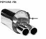 Rear silencer with double tailpipes 2 x 70 mm straight, with inward curl