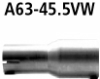 Adapter Komplettanlage auf Kat oder Hauptschalldmpfer auf Serienanlage auf  45.5 mm