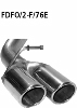 Double tailpipes 2 x  76 mm