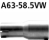 Adapter Hauptschalldmpfer auf Serienanlage auf  58.5 mm