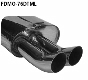 Rear silencer LH DTM with double tailpipes 2 x  76 mm