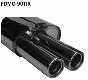 Rear silencer with double tailpipes RH 2 x  90 mm