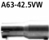 Adaptor link pipe on original system to  42.5 mm (2.4l petrol models)