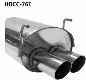 Rear silencer with double tailpipes 2 x  76 mm Civic without Type R valance 