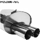 Rear silencer LH with double tailpipes 2 x  76 mm, cut 20 Rear silencer LH