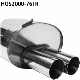 Rear silencer LH with double tailpipes 2 x  76 mm, cut 20 Rear silencer RH