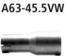 Adapter Komplettanlage auf Serienanlage oder Endschalldmpfer auf Serienanlage auf  45.5 mm