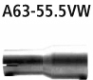 Adapter Komplettanlage auf Serienanlage oder Endschalldmpfer auf Serienanlage auf  55.5 mm