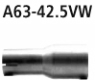 Adapter Komplettanlage auf Serienanlage oder Endschalldmpfer auf Serienanlage auf  42.5 mm