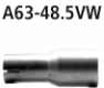 Adapter Komplettanlage auf Serienanlage oder Endschalldmpfer auf Serienanlage auf  48.5 mm