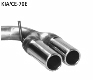 Double rear pipe RH with inward curl 2 x  70 mm, straight 