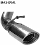 Single tailpipe oval 110 x 70 mm