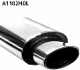 Rear silencer with single tailpipe oval 153 x 95 mm Astra Hatchback 