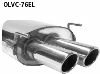Rear silencer with double tailpipes with inward curl LH 2 x  76 mm
