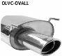 Endschalldmpfer mit Einfach-Endrohr Oval LH 120 x 80 mm