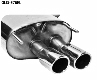 Rear silencer with double tailpipes with inward curl 2 x  76 mm LH