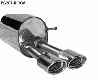 Rear silencer with double tailpipes 2x Oval 110x70 mm, RH exit 