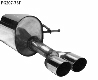Rear silencer with double tailpipes 2x  76 mm, cut 20 RH exit 